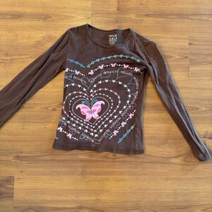 brown long sleeve top